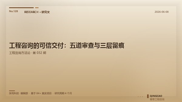 工程咨询的可信交付：五道审查与三层留痕